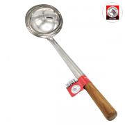 กระบวยสแตนเลส 4 นิ้ว ด้ามไม้สัก ตราหัวม้าลาย